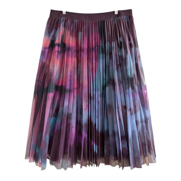 Anthropologie Geisha Designs Skirt XL Dania Tulle Tie Dye Pleated Midi Fairy - Picture 2 of 8